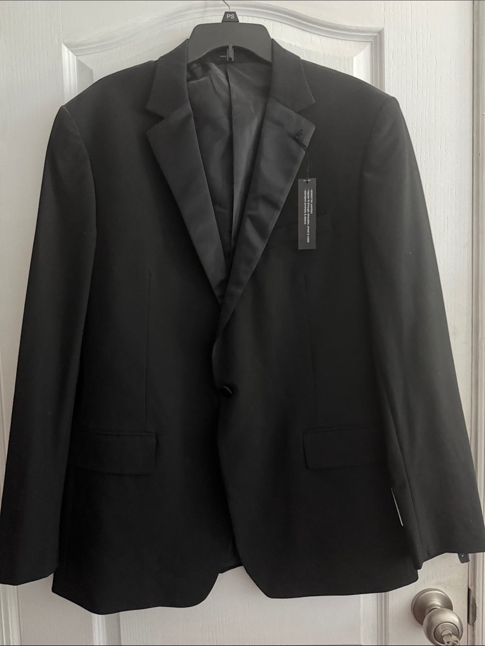 jf j.ferrar Black Single-Button Tuxedo Jacket 46 long suit jacket blazer